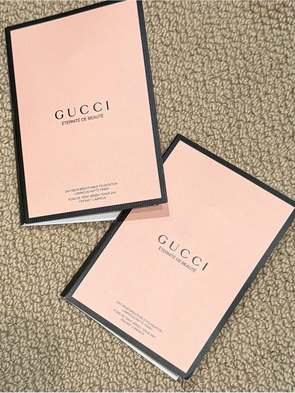 Gucci Foundation Shade Sample Card – Pink Cover with Neutral Swatches (Qty.2)